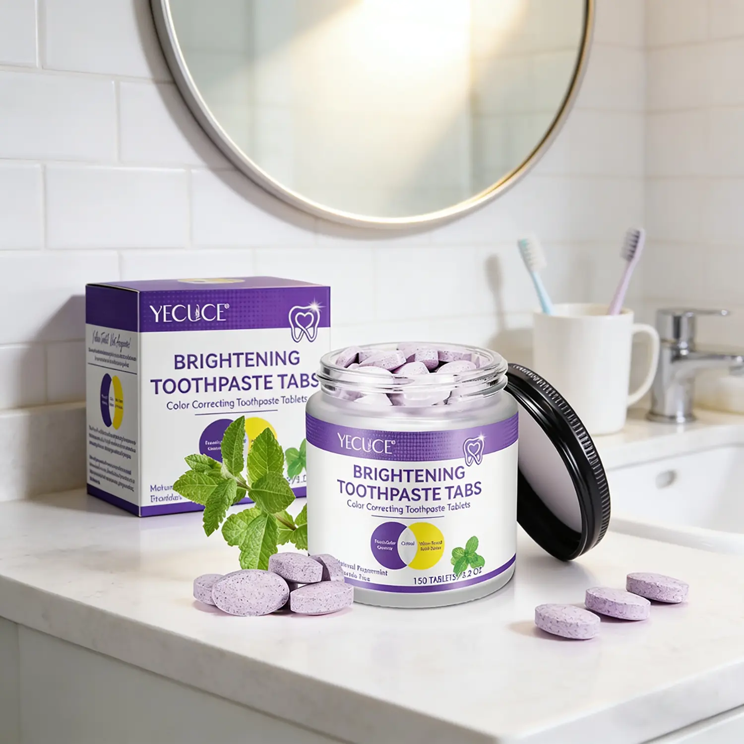 Yecuce Mint Toothpaste Tablets, Teeth Cleaner, Nano Hydroxyapatite ...