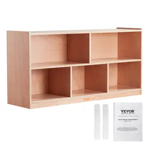 VEVOR Cubby Mobile Tray Storage Cabinet, TikTokShopBlackFriday, 5-Compartment Cubby Storage Shelf, Cubby Storage Cabinet 2-shelf, Classroom Cubbies, Classroom Furniture for Home, Daycare and Preschool, Natural