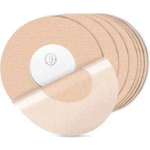 25Pack Freestyle Bandage for Libre 3 Sensor Covers Waterproof 14 Days Overpatch Tape CGM Adhesive Patches Without Hole, Beige