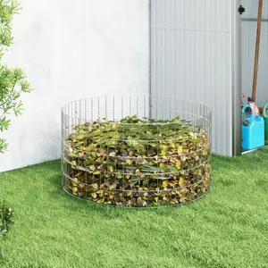 Garden Composter Ø39.4"x19.7" Galvanized Steel