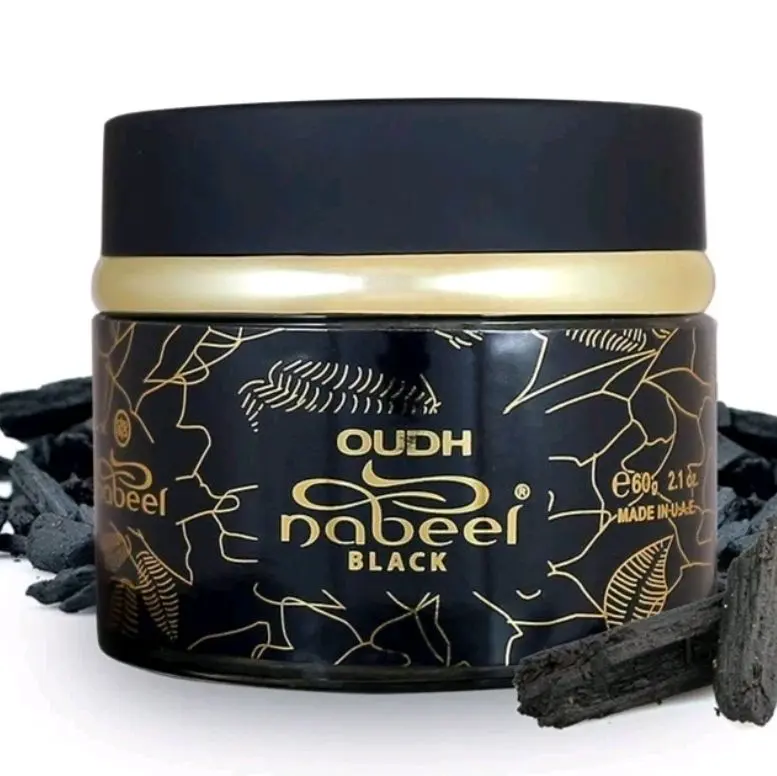 Nabeel Black Bakhoor Diffuser Incense Jar 100g Home Fragrance Aroma Freshener for Home Care Supplies