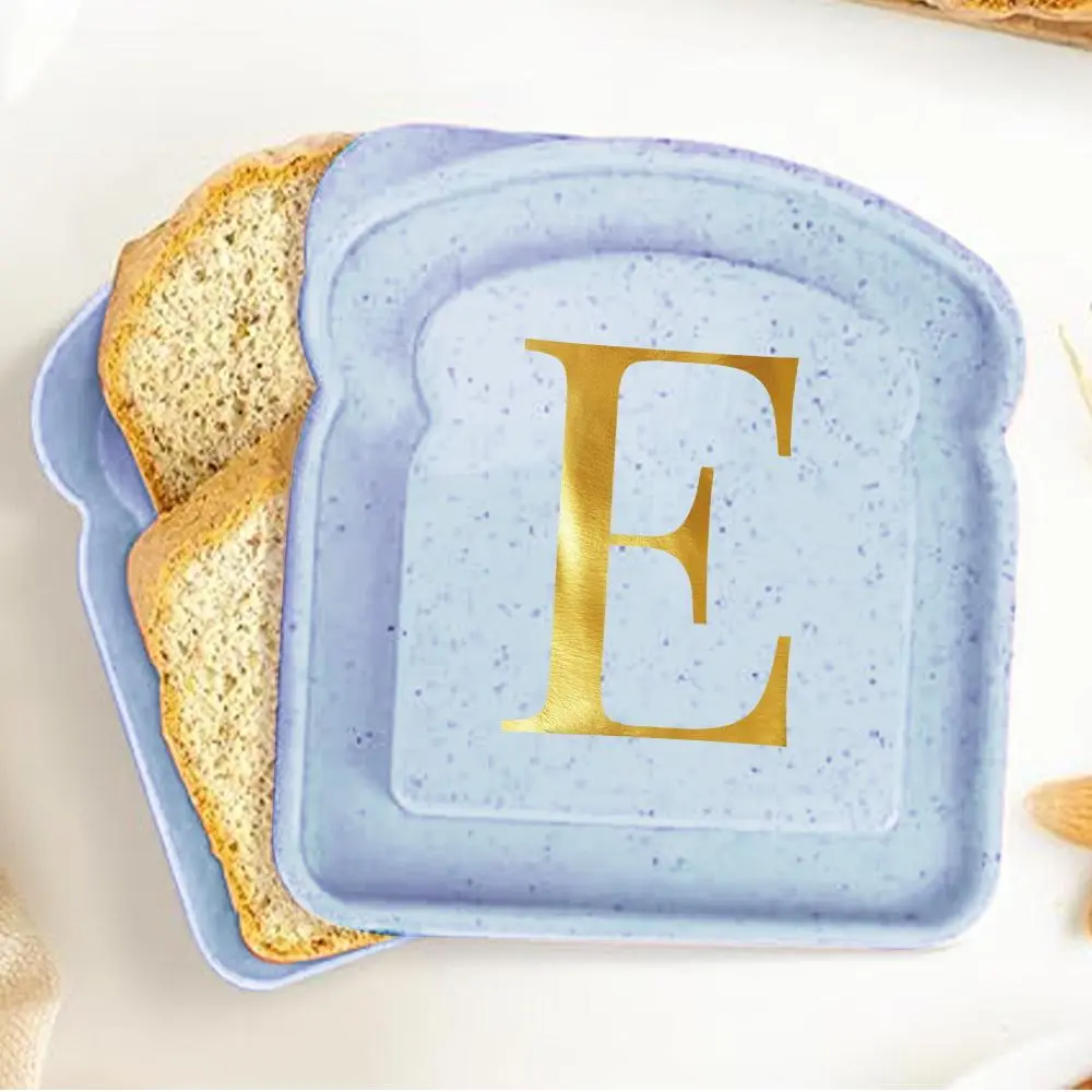 Toast Shaped Letter Pattern Bread Box, 1 Count Practical Breakfast Food Storage Container with Lid, Bread Sandwich Organizer Case for Indoor & Outdoor