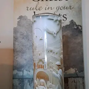 20 Inch Tumbler with Nativity Scene - Perfect for Christmas - Bottle, Drinkware