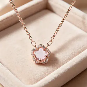 Romantic Cherry Blossom Pendant Necklace, Simple & Elegant, Perfect Daily Commute Jewelry for Women