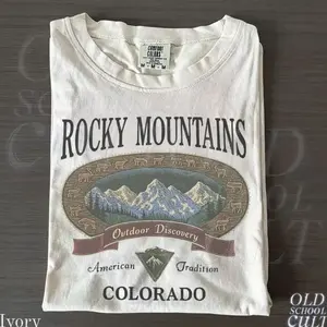 Vintage Rocky Mountains Colorado T-Shirt, Outdoor Discovery Graphic Tee, 90s Mountain Hiking TShirt, Nature Top PMV