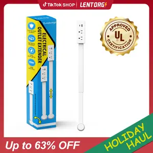 【100% FIRE-SAFE】EAZY Outlet Extender – Prevents Fire Hazards, Extendable 18"-28" Featuring USB-C, USB-A & 2 AC Outlets, 180° Rotating Plug Adapter for Hard-to-Reach Sockets Behind Furniture, 2025 TikTokShop Black Friday Trending Product