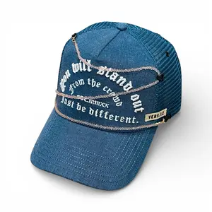 JERGHATS Just Be Different Clear Blue Sky JBD V1.2 Unisex Cap with Washed Fabric Shiny Cord & Rhinestone Details