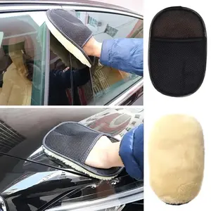 Car Wash Mitt - Soft Car Wash Glove Scratch Free Styling Wool Soft Car Washing Gloves Cleaning Brush Cleaner Motorcycle Washer Care