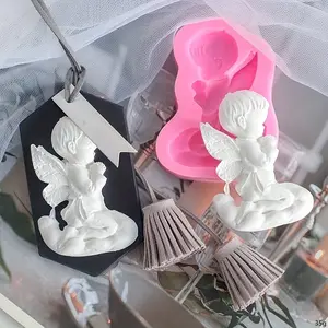 1pc Silicone Mold, Praying Boy Shaped Fondant Chocolate Mold, Cake Decoration Mold, Soap Clay Gypsum Mold, Kitchen Accessories, Baking Tools, DIY Supplies