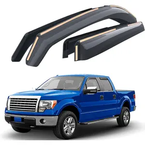Shatterproof in-Channel Window Deflectors for Trucks Ford F-150 2009-2014 SuperCrew, Rain Guards, Window Visors for Cars, Vent Deflector, Truck Accessories, 4 count- GY003405LP