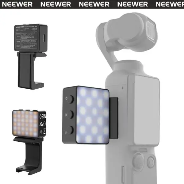 NEEWER M24 Bi Color Magnetic Camera Auxiliary Light Compatible with DJI OSMO Pocket 3&4, 1.5W Rechargeable Plastic Mini LED Fill Light Attachment for TikTok Vlog Selfie Video Recording tiktokshopbacktoschool