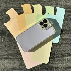 Pastel Solid Color Clear Phone Case Insert Custom Cardstock Skin for iPhone with Colorful Patterns and Versatile Design Cover Smartphone No Warranty