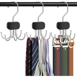 3PCS 360°Rotating Belt Hanger for Closet Max Hold 72 Belts Multifunctional Organizer for Belt Tie Tank Top Bra Scarf Hat