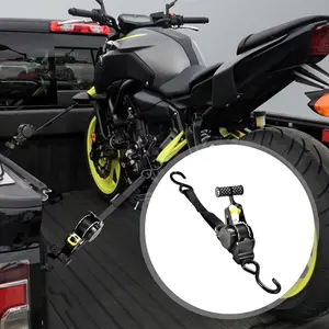 Motorcycle Tie Down Straps, Automatic Retracting Ratchet Straps, 1 Inch Cargo Tie Down Straps for Truck Motorcycle, Durable Ratchet Straps for Vehicles, E-Track Compatible, 500LB Capacity, Easy to Use
