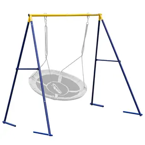 Heavy Duty Swing Set Porch Outdoor , All-Steel Metal Frame with 4 Ground Pegs, 71 Inches Height, Holds 550 Pounds