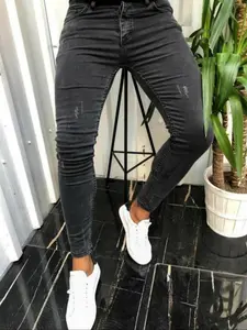 Men's Slim Jeans, Slim Fit, Casual Streetwear Comfy Breathable Ripped Skinny Jeans for Daily Wear, Fashion Men's Bottoms for All Seasons, Pants