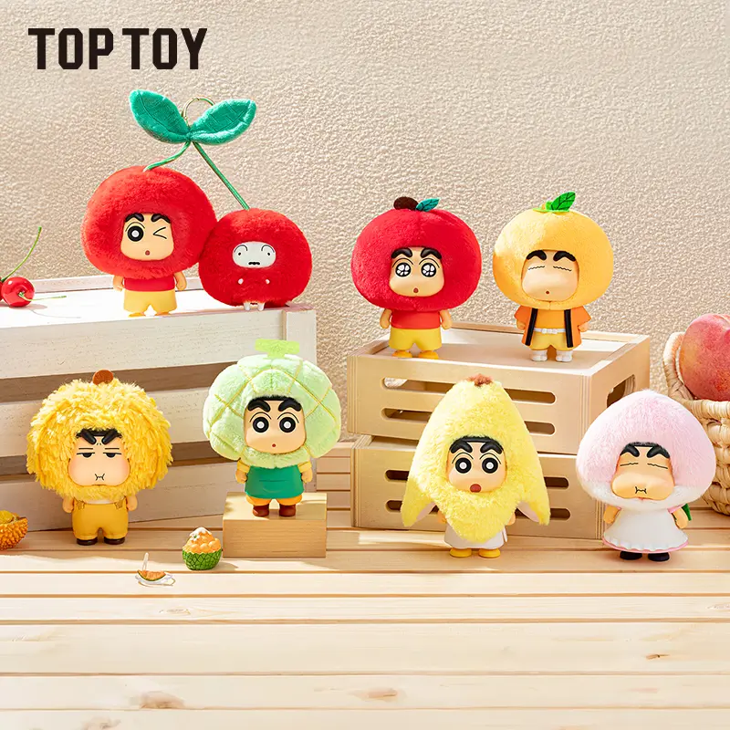 TOPTOY Crayon Shinchan Fruit Cottage Series Pendant Blind Box - Random Surprise Set, Single Pendant Box, Sealed Hobby Collectible, Character Art Item, Ideal Holiday Gift for Home Decor, TikTok Shop Back to School