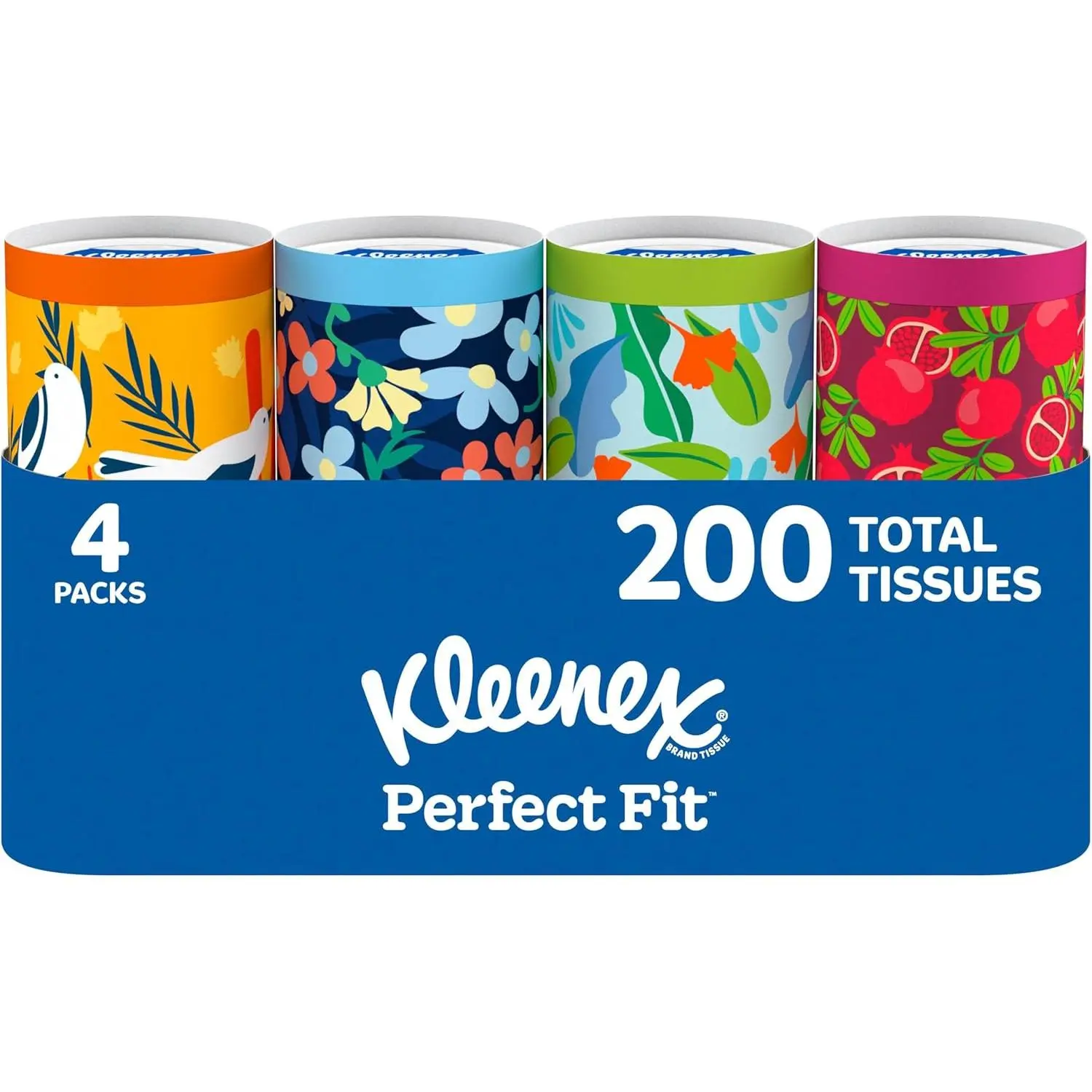 Kleenex Perfect Fit Facial Tissues, 4-Pack Canisters, 50 Tissues per Can, 200 Count