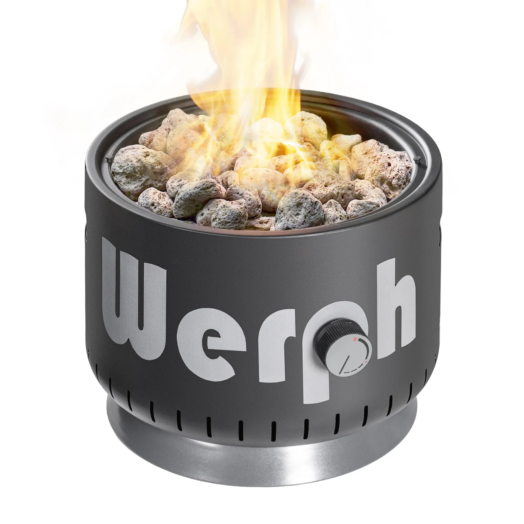 Werph 17-Inch Compact Propane Gas Fire Pit, 58,000 BTU, Black Lightweight with Locking 2-in-1 Lid & Pumice Stones, Perfect for Camping, RV, Picnic, Fishing, and Backyard