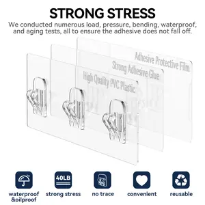 YASONIC 2/3/5 Pack Shower Caddy Adhesive Replacement, Strong Adhesive Hooks for Shower Caddy, Waterproof Shower Adhesive Strips, No Drilling, for Bathroom Storage Shelves and Kitchen Racks