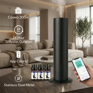 Luxury Hotel-Inspired Scents Home Aroma Diffuser Discovery Kit with APP Control Covers Up to 1250 Sq Ft Stainless Steel Metal Long-Lasting Essential Oils
