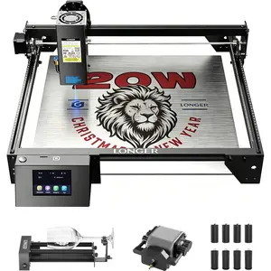 Longer RAY5 20W Laser Engraver with Air Pump, Y-axis Rotary Roller 360° Rotation with Bracket，8Pcs Laser Engraver Raiser Laser，DIY Engraver Tool for Metal/Glass/Wood