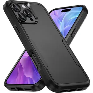 Designed for iPhone 16 Pro Max Case Black, Heavy Duty Protection Shockproof Anti-Scratch Cover Phone Case for iPhone 16 Pro Max 6.9 inch