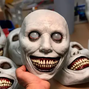 Scary Zombie Mask Set, Halloween Costume Accessory, Creepy Clown & Demon Design, Lightweight Breathable Plastic, Haunted House Party Essential, Party SuppliesXXMax Tool14
