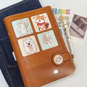 Samoyed rabbit leather notebook a6 loose-leaf handbook removable ins wind cute diary plan book