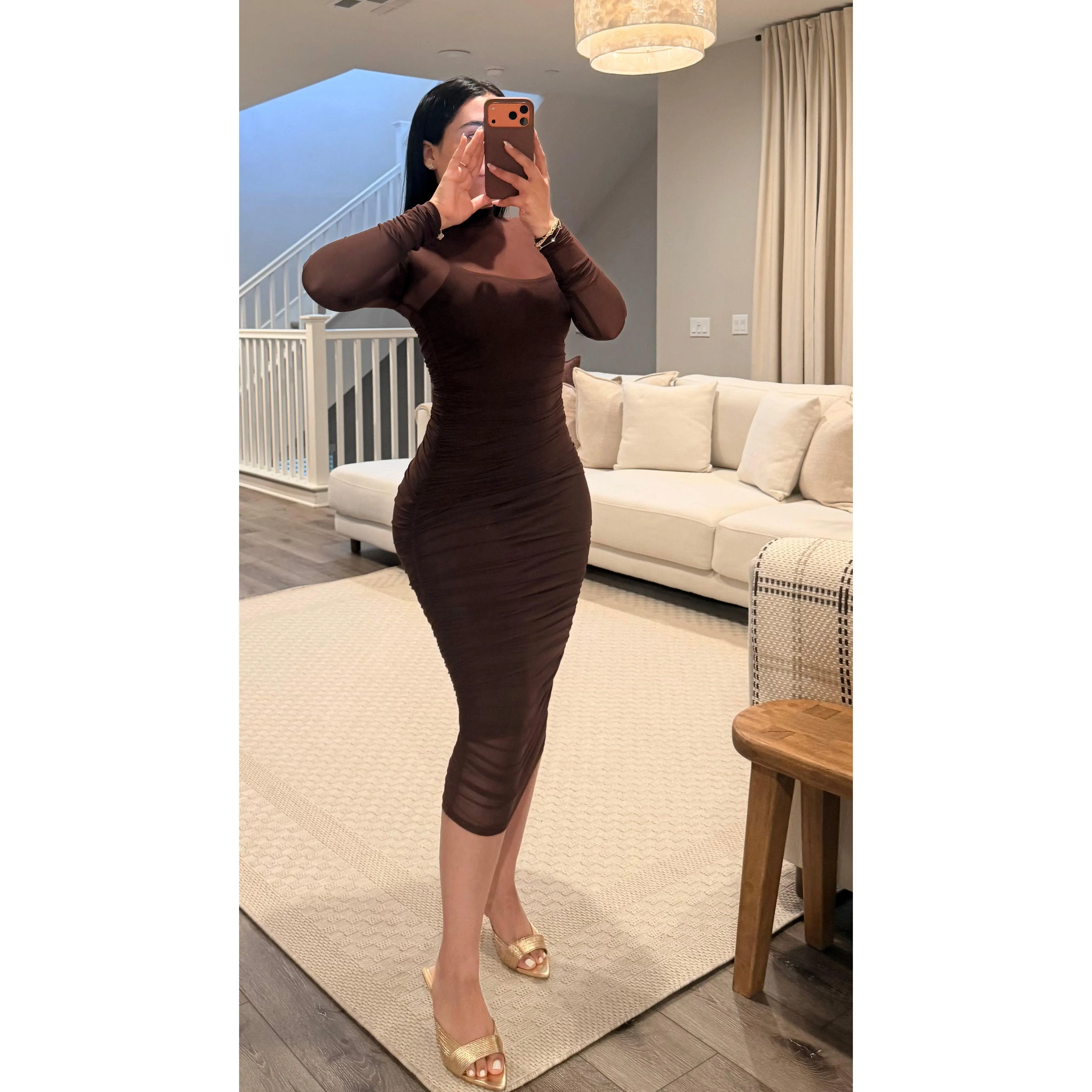 Valentina Brown Dress
