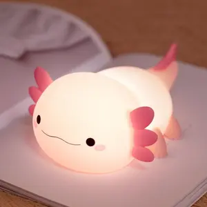 Cute Amoeba Night Light, Hexagonal Dinosaur Silicone Night Lamp, Touch Control Sleep Light, USB Rechargeable Bedroom Decor Table Lamp