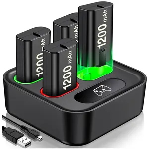 4*1200mAh Xbox Controller Battery Pack for Xbox Series X|S/Xbox One S/X/Elite, Xbox One Rechargeable Battery Pack with Fast Charger Station for Xbox Wireless Controller