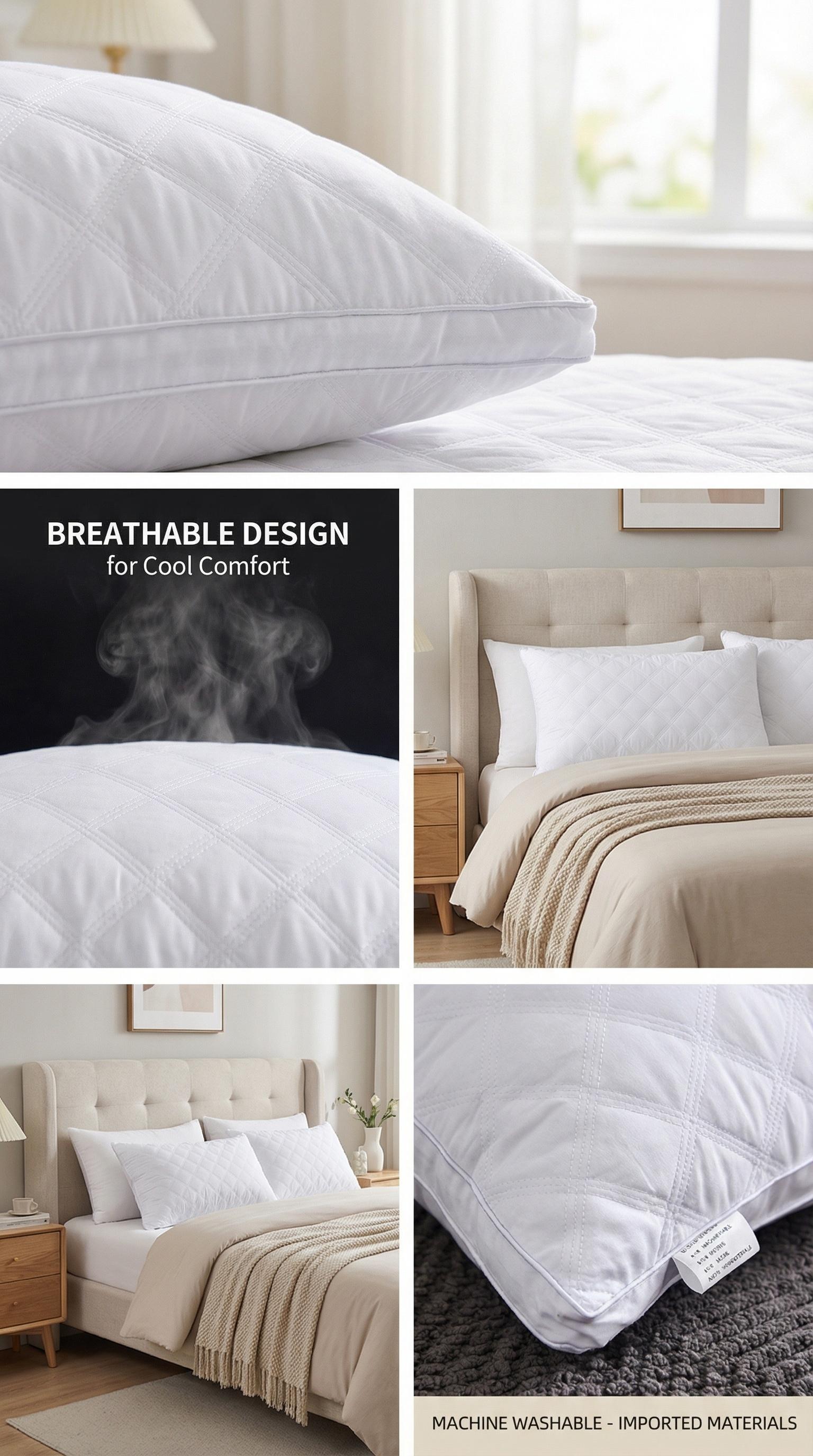 Hotel Luxury at Home - 2 Pack Ultra Soft Bed Pillows, Cloud-Like Comfort for All Sleep Positions