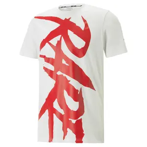 PUMA Mens X Melo Graphic Crew Neck Short Sleeve Casual Tops Casual - White