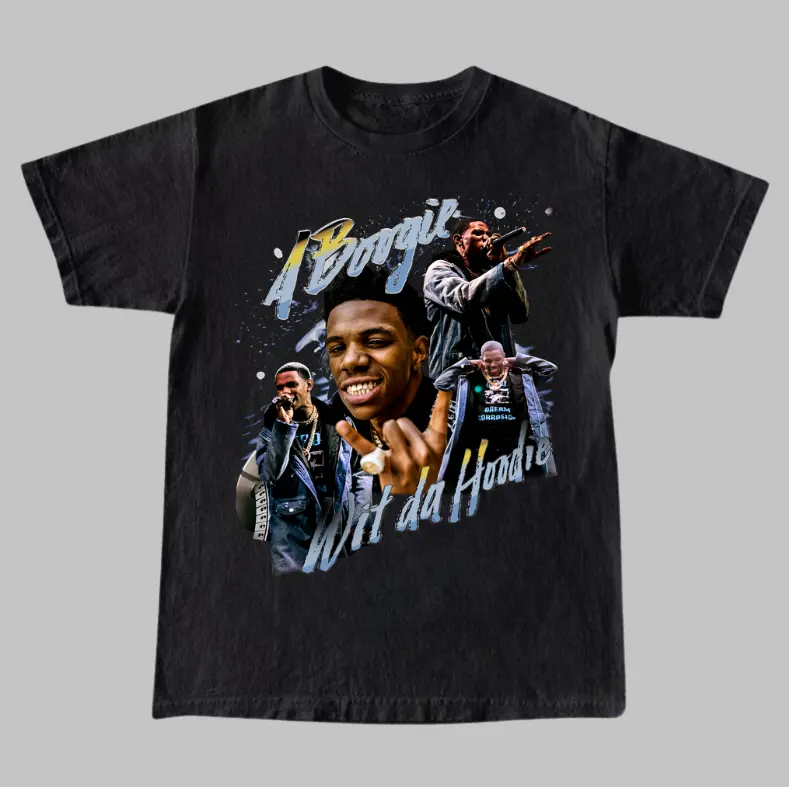 A Boogie Wit Da Hoodie Vintage Tee, Hip Hop T-Shirt, Pop, R&B Shirts, Vintage Graphic Tees, Unisex Rap Music Shirt Top Menswear Womenswear Streetwear Cotton Polyester Tshirt