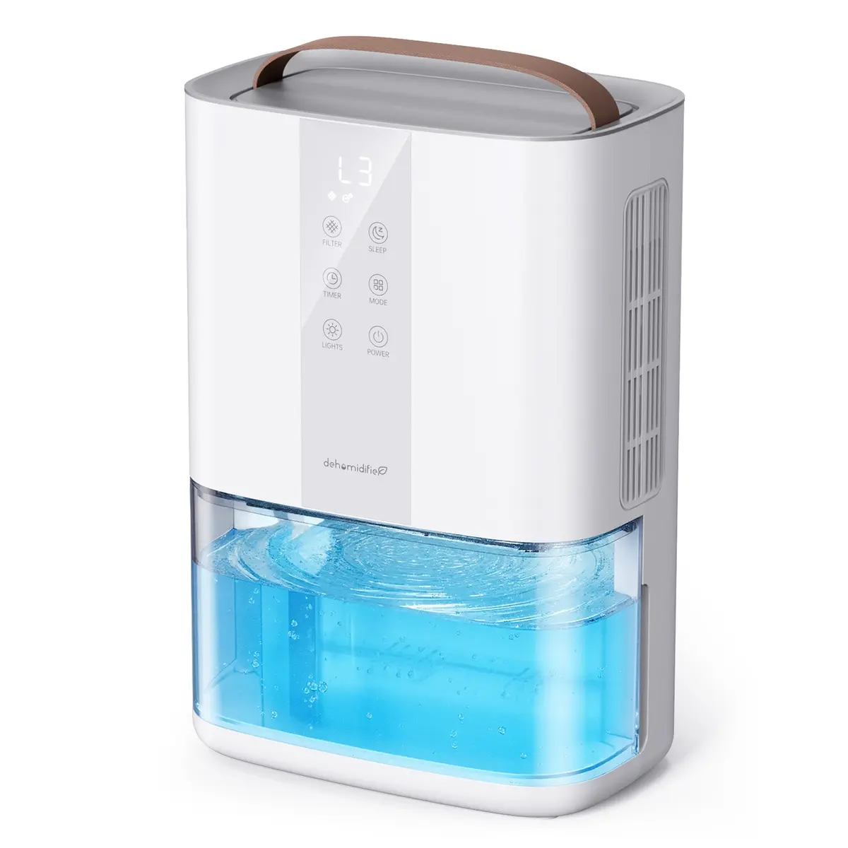 2.8L Tank Dual Semiconductor Dehumidifier, 34oz/Day Dehumidification, Energy Saving for Home Bedroom Bathroom with Handle