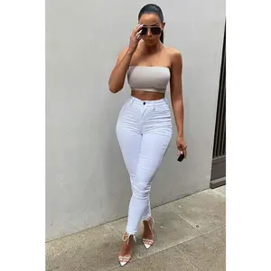 Classic High Waist Skinny Jeans - White