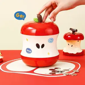 Apple Shape Storage Jar Ornament, Multifunctional Money Saving Container, Room Decoration, Home Decor & Gift Idea