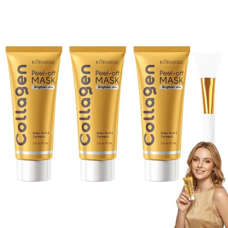3 PCS Kojic Acid &Turmeric, Collagen Peel-Off Mask – Hydrating Korean Face Mask ,  PDRN &Caffeine, Glowing Skin – All Skin Types, Cooling peel-off mask for smoother prep and a hydrated feel Flawless Flawless, Summervibes，Korean Skincare