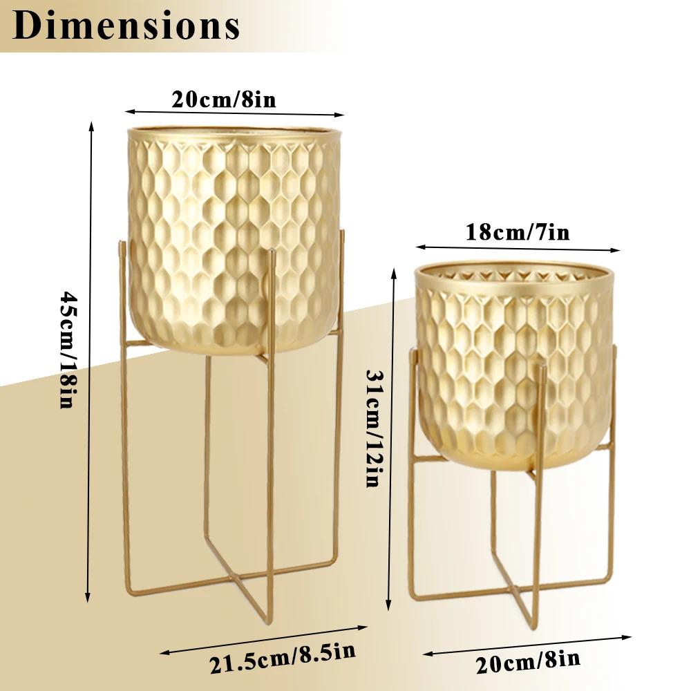 Set of Two Metal Plant Stands Flower Stand Holders Modern Plant Holders Flower Holder for Flower Pot Indoor Living Room