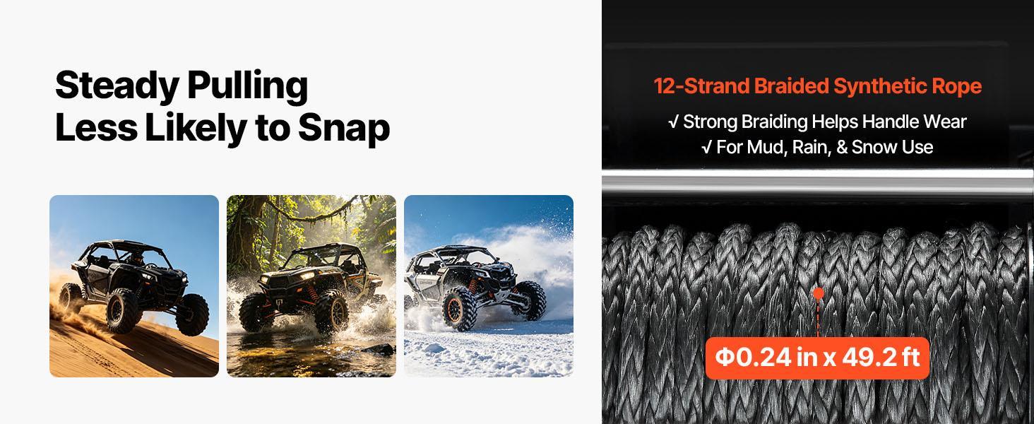 【Summerfinds】VEVOR Portable Winch, 6000 lbs/4500lbs/3500lbs  12V DC Electric Winch with Synthetic Rope, Wireless & Wired Remotes, Box-Style Recovery Kit with Fairlead, Clevis Hook, Strap for ATV UTV Off-Road Outdoor Pulling Tasks