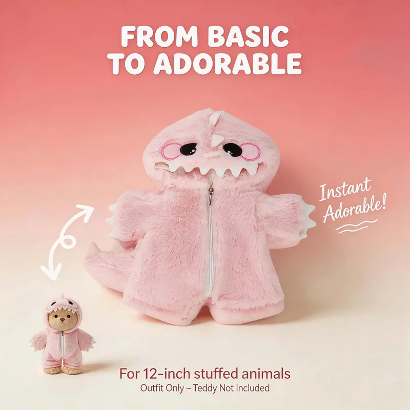 TEDDY HUGGY Outfit Only - Unisex Versatile Options Mix & Match Clothes for 12-in Bears, Stuffed Animal Apparel, Doll Accessories, Ages 12+, Easy to Use, Gift-Ready Plush Accessory