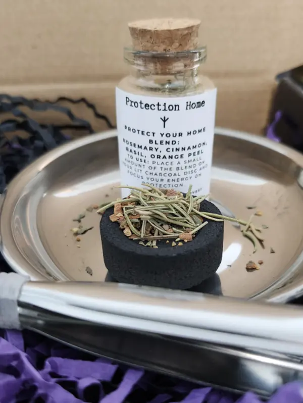 Mini Protection Ritual Kit for Home – Herbs, Candles, Incense, Burn Tools & Spell for Warding & Spiritual Safety