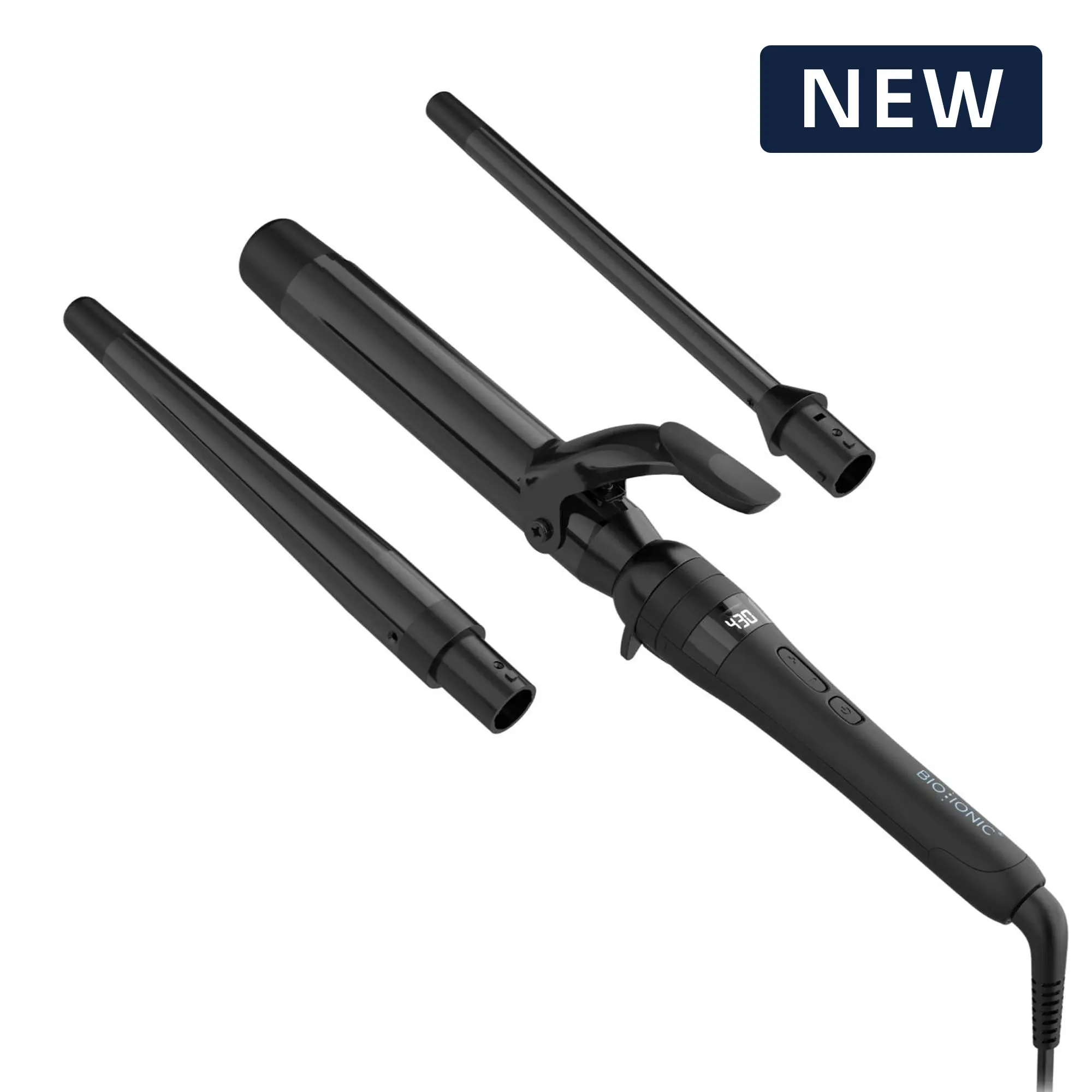 BIO IONIC OFFICIAL: Twist Interchangeable Iron | 3 Interchangeable Barrels with AntiStatic Ion Technology