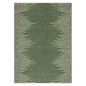 Green Modern 9 x 12(ft) Rectangular Washable Indoor Soft Non Slip Geometric Area Rug with Stripped Lines