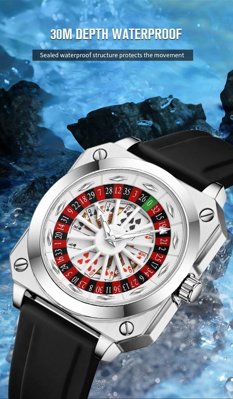 Swiss Brand New Rotating Fortune God Watch Fashion Men Wristwatch Creative Luminous Waterproof Automatic Quartz Watch