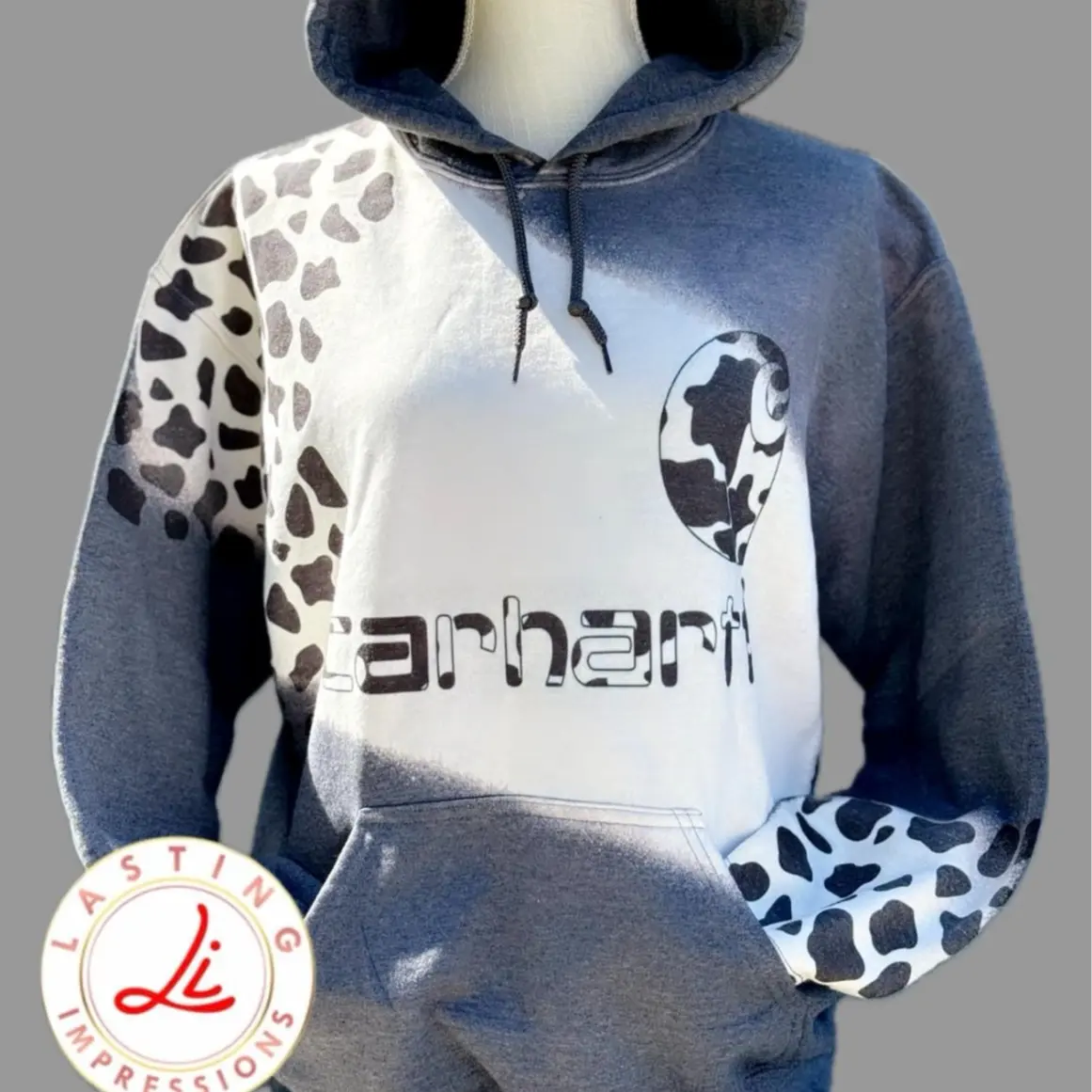 Cow Print Hoodie (gift) cow print sweatshirt pullover