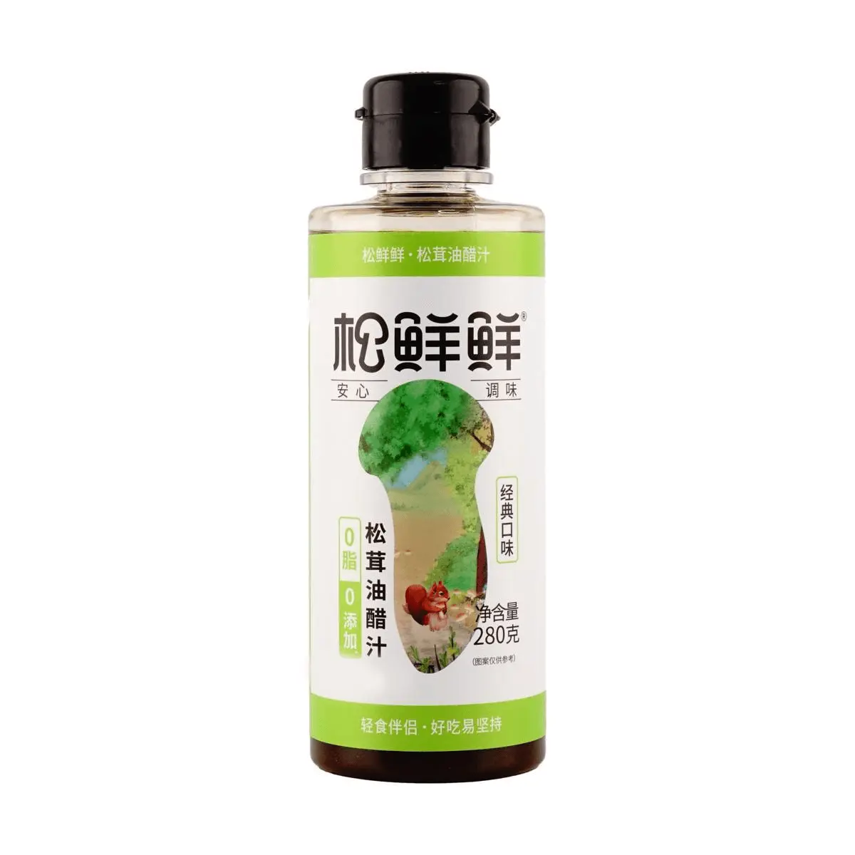 SONGXIANXIAN Matsutake Mushroom Oil-Free Salad Dressing - 0% Fat, 0 Additives, Japanese Style, Classic Flavor, 280g, Apple as First Ingredient