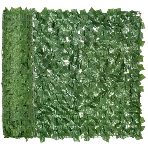 Outsunny Grass Wall Panels, 118" x 39" Artificial Grass Wall Decor,Greenery Backdrop Panels Wall for Outdoor, Indoor, Garden, Fence, Backyard, Dark Green