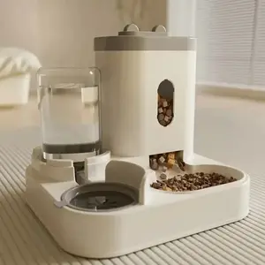 Automatic Feeder Elevated Slow Feeder Dog Cat Food Bowl With Water Fountain Large Capacity Pet Food Storage Dispenser Container Puppy Pet Accessories